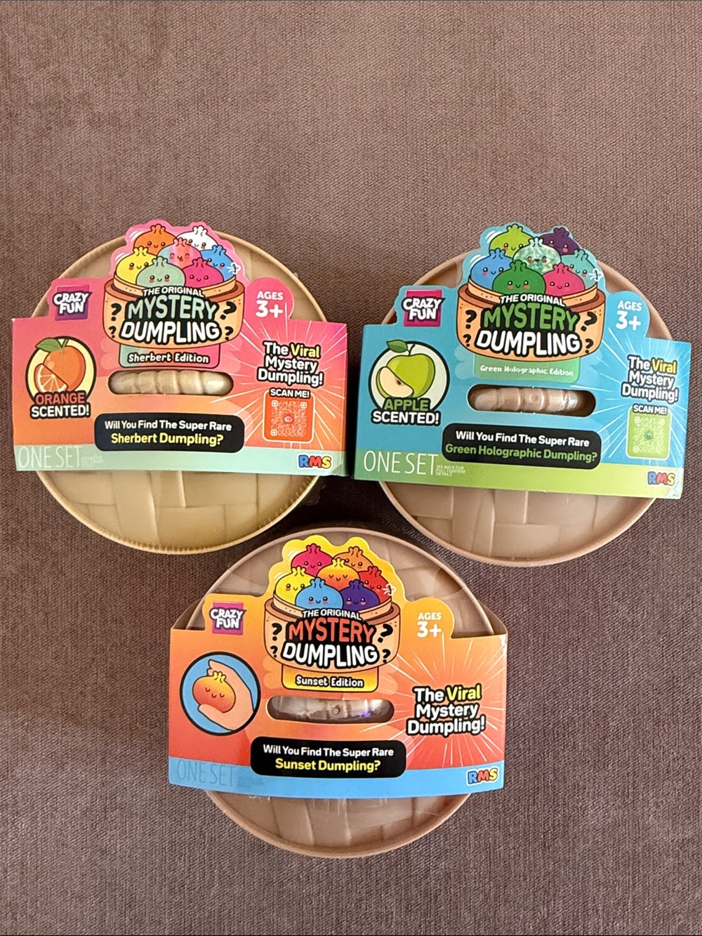 The Original Mystery Dumplings Green Holographic, Sunset, & Sherbet Edition
